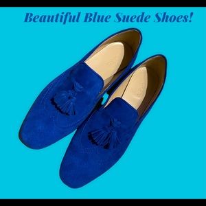 BRAND NEW J.Crew blue suede shoes (with box).